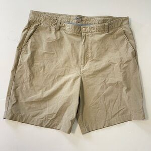 Vineyard Vines Shorts Mens 38 Beige Links Performance 9" Flat Front Casual Golf